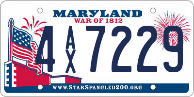 MD license plate 4AX7229