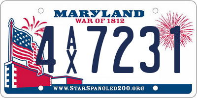 MD license plate 4AX7231