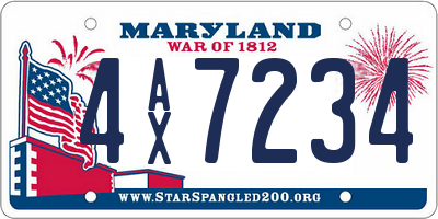 MD license plate 4AX7234