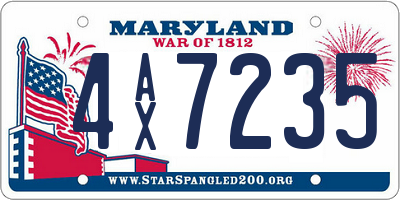 MD license plate 4AX7235