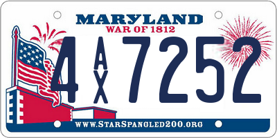 MD license plate 4AX7252