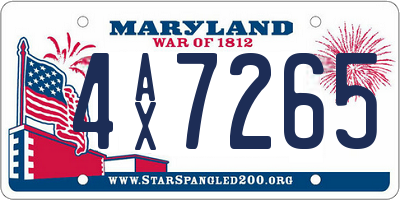 MD license plate 4AX7265