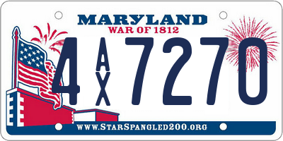 MD license plate 4AX7270