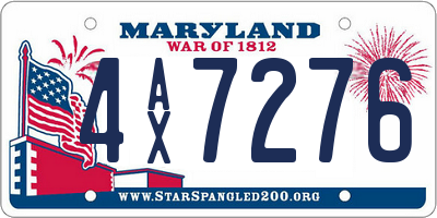 MD license plate 4AX7276