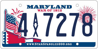 MD license plate 4AX7278
