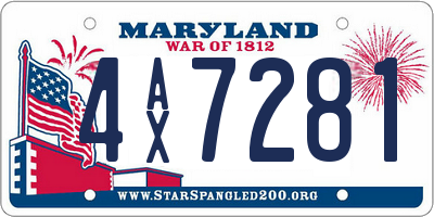 MD license plate 4AX7281