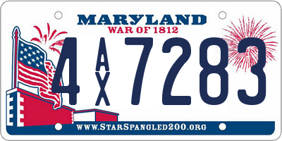 MD license plate 4AX7283