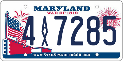 MD license plate 4AX7285