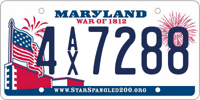 MD license plate 4AX7288