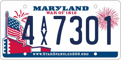 MD license plate 4AX7301