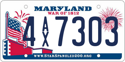 MD license plate 4AX7303
