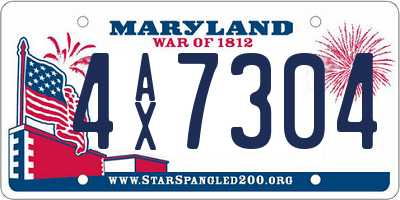 MD license plate 4AX7304