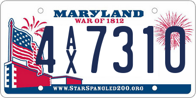 MD license plate 4AX7310