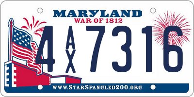 MD license plate 4AX7316