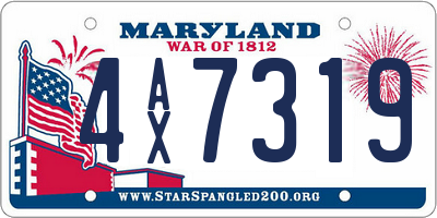 MD license plate 4AX7319
