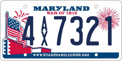 MD license plate 4AX7321