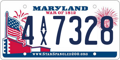 MD license plate 4AX7328