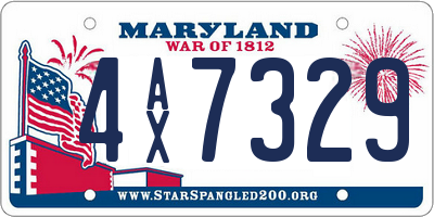 MD license plate 4AX7329