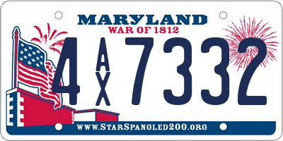 MD license plate 4AX7332