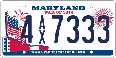 MD license plate 4AX7333