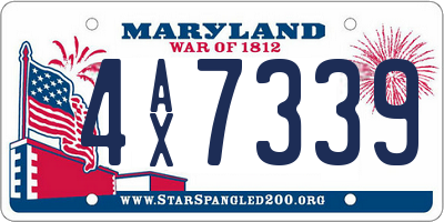 MD license plate 4AX7339
