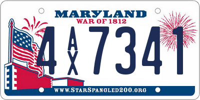 MD license plate 4AX7341