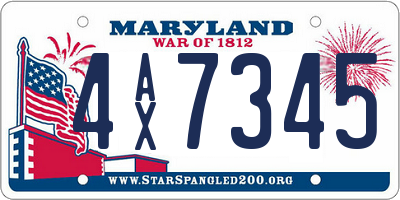 MD license plate 4AX7345