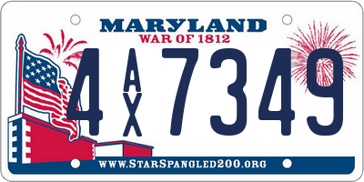 MD license plate 4AX7349