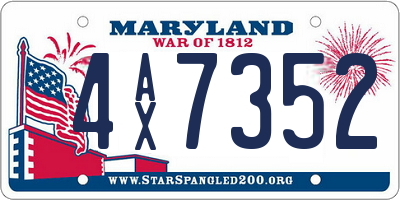 MD license plate 4AX7352