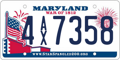 MD license plate 4AX7358