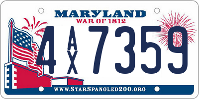 MD license plate 4AX7359