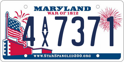 MD license plate 4AX7371
