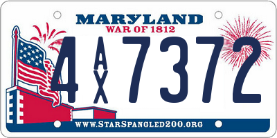 MD license plate 4AX7372