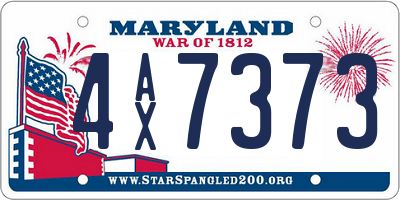 MD license plate 4AX7373
