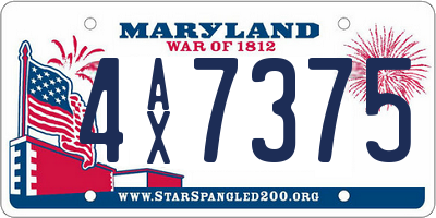 MD license plate 4AX7375