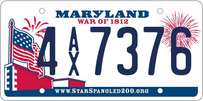MD license plate 4AX7376