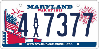 MD license plate 4AX7377