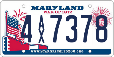 MD license plate 4AX7378