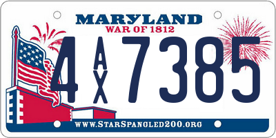 MD license plate 4AX7385