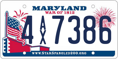 MD license plate 4AX7386