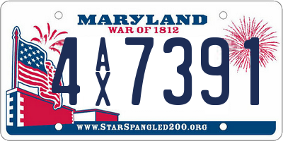 MD license plate 4AX7391