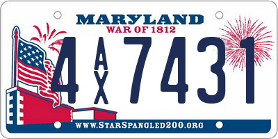 MD license plate 4AX7431