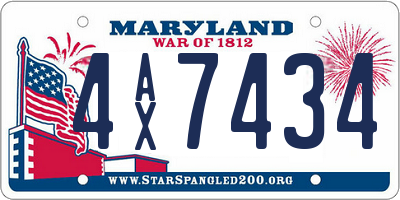 MD license plate 4AX7434
