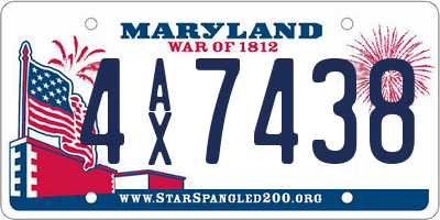 MD license plate 4AX7438