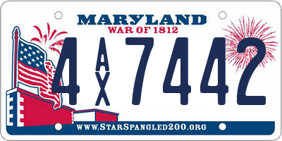 MD license plate 4AX7442