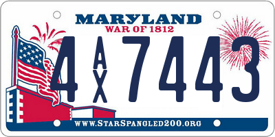 MD license plate 4AX7443