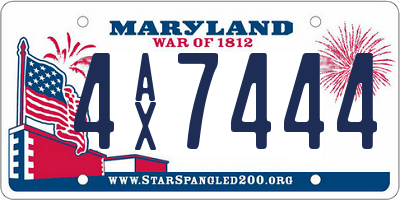 MD license plate 4AX7444