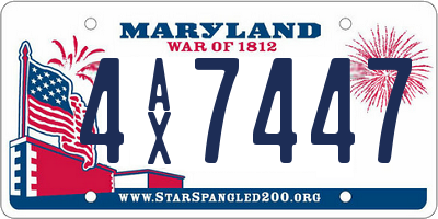 MD license plate 4AX7447