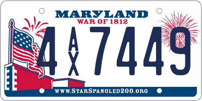 MD license plate 4AX7449