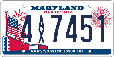 MD license plate 4AX7451